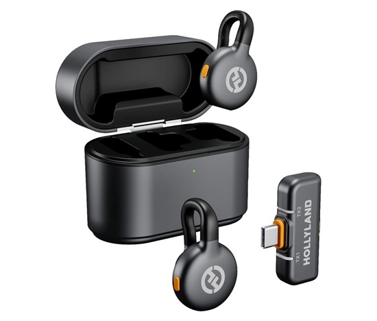 Hollyland LARK M2S Duo Wireless Lavalier Microphone with USB-C Plug (Duo, Space Gray)