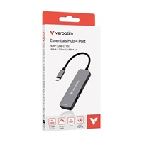 VERBATIM Dokovací stanice USB-C, 4v1, HDMI, USB-C PD, USB 3.0, USB 2.0, šedá