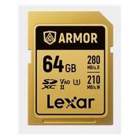 Lexar SDXC ARMOR Gold UHS-II U3, Stainless Steel, IP68 R280/W210 (V60) 64GB