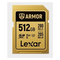 Lexar SDXC ARMOR Gold UHS-II U3, Stainless Steel, IP68 R280/W210 (V60) 512GB