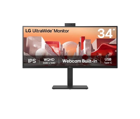 LG MT IPS LCD LED 34" 34BA85QE - IPS, 3440x1440, 2xHDMI, DP, USB 3.2, USB-C, RJ45, nast vyska, repro, zakriven, webcam