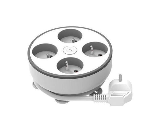 Solight 4z prodlužovací přívod, 2m, 3 x 1mm2, bílý, vypínač