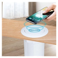 Solight bezdrátová 15W + USB A+C 20W PD výsuvná nabíječka, bílá