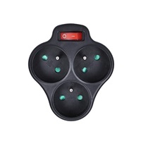 Solight rozbočka, 3 x 10A, černá, vypínač