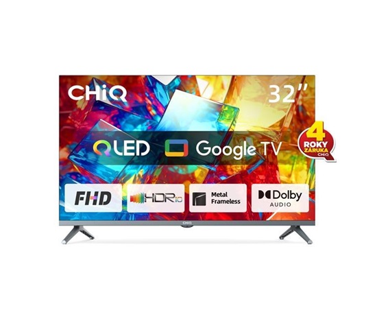 BAZAR - CHiQ  FHD QLED TV 32" L32QM8T Google TV záruka 2+2 roky - Rozbaleno (Komplet)