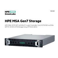 HPE MSA 2070 SFF 2x32Gb FC 4-port Controller 12x1.92TB SSD 4x32Gb SFP FC XCVR 23TB Storage Array