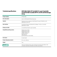 HPE MSA 2060 LFF 2x16Gb FC 4-port Controller 12x20TB HDD 4x16Gb SFP FC XCVR 240TB Storage Array
