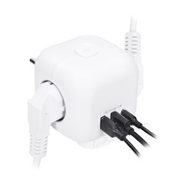Solight rozbočka kostka, 3x 16A + USB A+C, bílá, vypínač