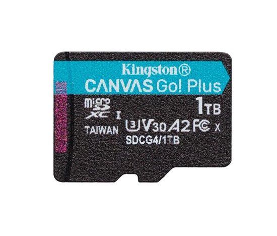 Kingston MicroSDXC karta 1TB Canvas Go! Plus, R:200/W:160MB/s, Class 10, UHS-I, U3, V30, A2 + Adaptér