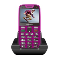 EVOLVEO EasyPhone XR, mobilní telefon pro seniory s nabíjecím stojánkem, růžová