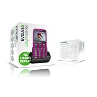 EVOLVEO EasyPhone XR, mobilní telefon pro seniory s nabíjecím stojánkem, růžová