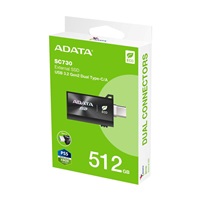 ADATA Externí SSD SC730 512GB, USB-C/A, USB 3.2 Gen2, černá