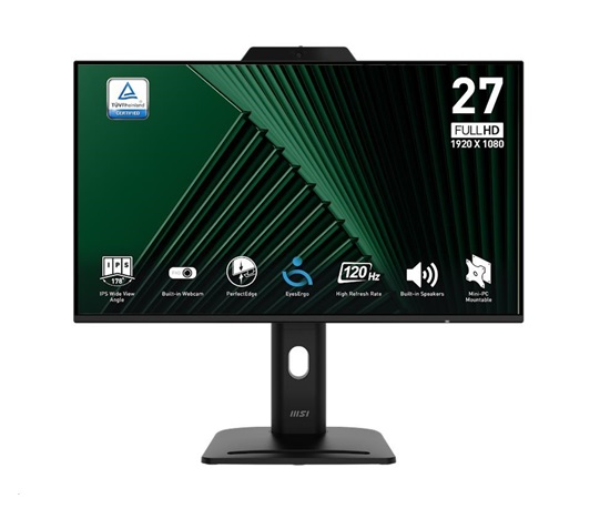 MSI LCD PRO MP272PMG, 27" 1920x1080, IPS, 100Hz, 1ms, VESA 100x100mm, N/A, Black