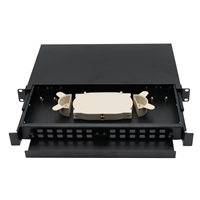 Rozvaděč, 19", optický, 1U, 24× SC simlex nebo 24× LC duplex, výsuvný, černý