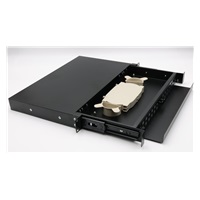 Rozvaděč, 19", optický, 1U, 24× SC simlex nebo 24× LC duplex, výsuvný, černý