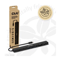 Club3D Dokovací stanice USB-C 10v1, 140W PD, 1xHDMI, 3xUSB-C, 3xUSB, 1xRJ45, černá