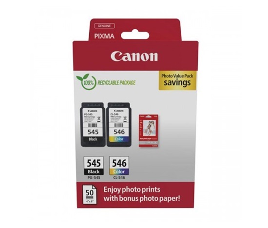 BAZAR - Canon CARTRIDGE PG-545/CL-546 PVP pro PIXMA TR455x, MG2x50, MG255xS, TS205, TS305, TS335x (180 str.) - Poškozený