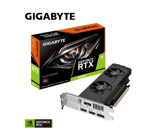 GIGABYTE VGA NVIDIA GeForce RTX 3050 Low Profile OC 6G, 6G GDDR6, 2xDP, 2xHDMI