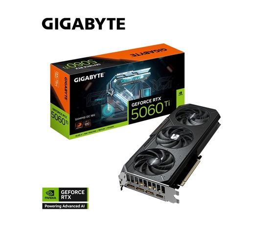 GIGABYTE VGA NVIDIA GeForce RTX 5060 Ti GAMING OC 16G, 16G GDDR7, 3xDP, 1xHDMI