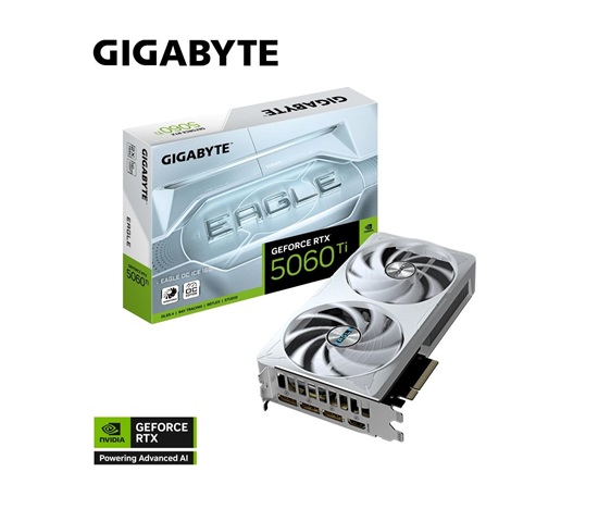 GIGABYTE VGA NVIDIA GeForce RTX 5060 Ti EAGLE ICE OC 16G, 16G GDDR7, 3xDP, 1xHDMI