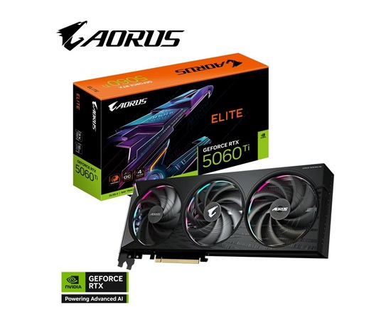 GIGABYTE VGA NVIDIA GeForce RTX 5060 Ti AORUS ELITE 16G, 16G GDDR7, 3xDP, 1xHDMI