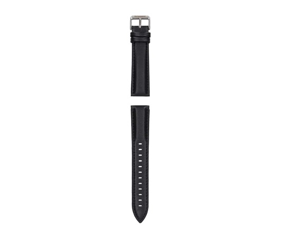 Garett řemínek 20 mm, černá kůže se stříbrným zapínáním