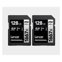 Lexar SDXC Pro 1667X UHS-II U3 R250/W120 (V60) 128G - 2pack