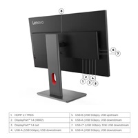 LENOVO LCD P27Q-40 + MC60 - 27",IPS,matný,16:9,2560x1440,178/178,4ms,350cd/m2,1500:1,HDMI,DP,USB-C,USB Hub,VESA,Pivot