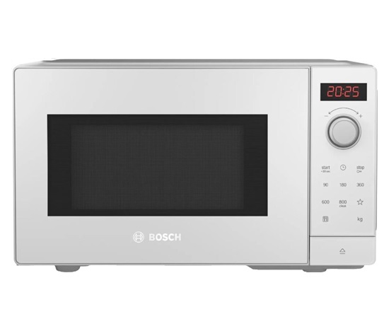 BAZAR - Bosch Serie 2 FFL023MW0 mikrovlnná trouba, 800 W, 20 l, LED displej, 5 úrovní výkonu, bílá - poškozený obal