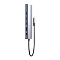 MANHATTAN Dokovací stanice USB-C 6v1, 1xHDMI, 1xUSB-C, 3xUSB, 1xRJ45, šedá