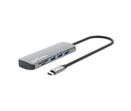 MANHATTAN Dokovací stanice USB-C 9v1, HDMI, USB-C 3.0, USB-C PD 100W, 3xUSB-A 3.0, SD/microSD, RJ45