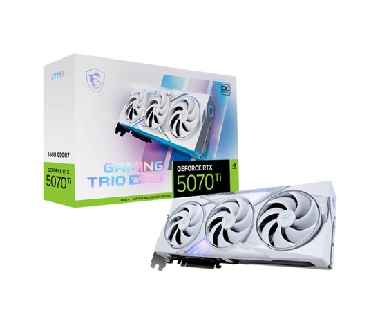 MSI VGA NVIDIA GeForce RTX 5070 Ti 16G GAMING TRIO OC WHITE, RTX 5070 Ti, 16GB GDDR7, 3xDP, 1xHDMI