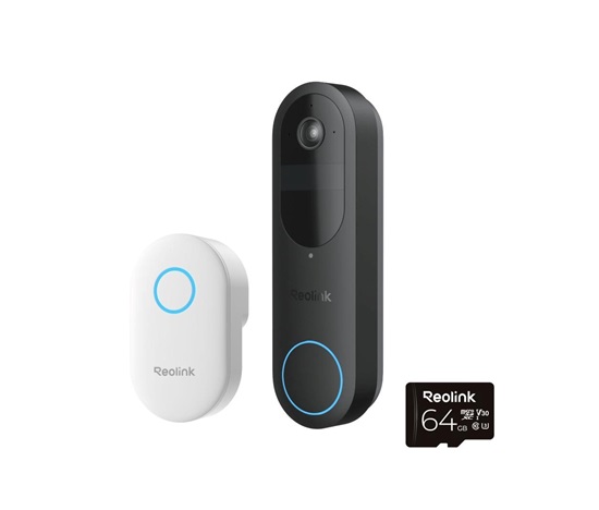 REOLINK bezpečnostní video zvonek D340B + Chime + 64GB microSD