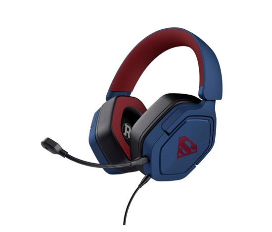 TRUST sluchátka GXT 492SM CARUS Superman, PS5 Gaming Headset, modrá
