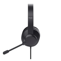 TRUST sluchátka AYDA Max, USB-C/USB-A, ENC, černá