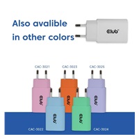 Club3D Nabíječka, USB-C, Power Delivery 15V/2A, 2-pack, bílá