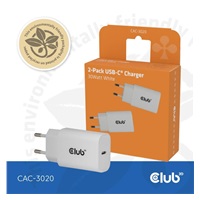 Club3D Nabíječka, USB-C, Power Delivery 15V/2A, 2-pack, bílá