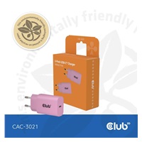 Club3D Nabíječka, USB-C, Power Delivery 15V/2A, 2-pack, růžová