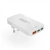 Hama rýchla USB nabíjačka GaN 2x USB-C + USB-A, PD/QC 65 W, plochá, skladacia