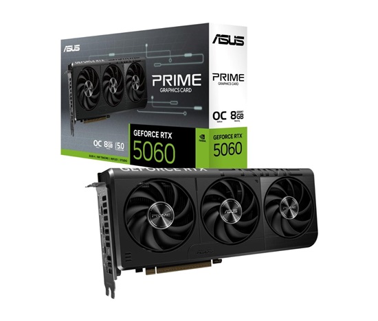 ASUS VGA NVIDIA GeForce RTX 5060 PRIME OC 8G, 8GB GDDR7, 3xDP, 1xHDMI