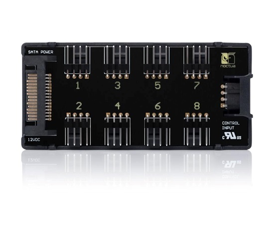 NOCTUA NA-FH1 Fan Hub, 8x 4-pin PWM, SATA napájení, černá