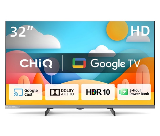 CHiQ L32M9PD TV 32" Powerbank, HD, smart, Google TV, Dolby Audio, dbx-tv, HDR 10