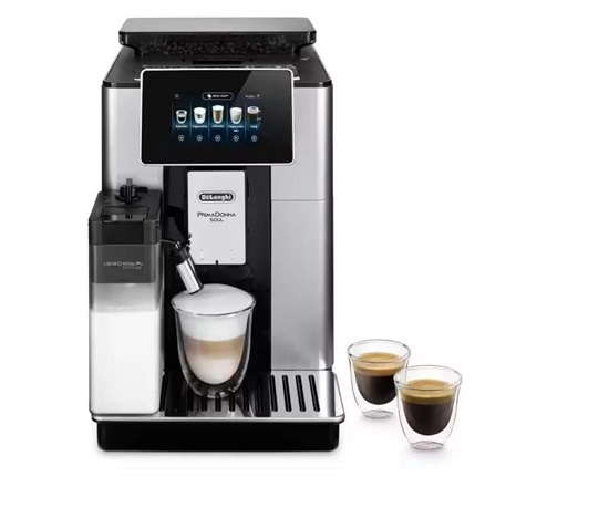 BAZAR - DeLonghi PrimaDonna Soul ECAM 610.55.SB automatický kávovar, 1450 W, 19 bar, chytrý - použito, opraveno