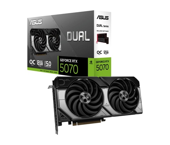 ASUS VGA NVIDIA GeForce RTX 5070 DUAL 12GB OC, 12GB GDDR7, 3xDP, 1xHDMI