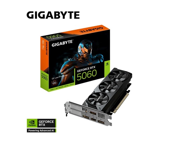 GIGABYTE VGA NVIDIA GeForce RTX 5060 Low Profile OC 8G, 8G GDDR7, 3xDP, 1xHDMI