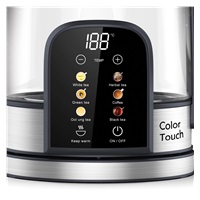 Rohnson Color Touch rychlovarná konvice, 2200 W, 6 teplot, 1.7 l, LED displej, dotykový ovládací panel, sklo