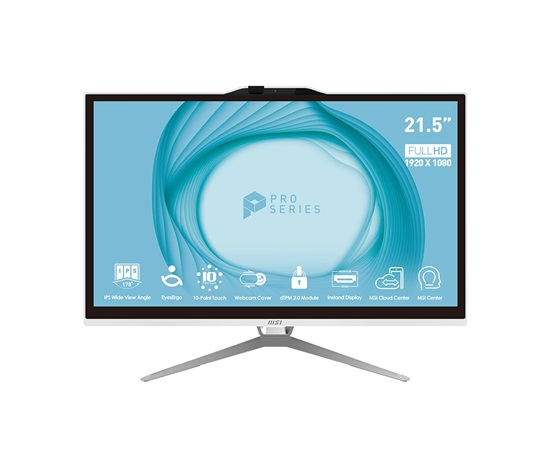 MSI AIO PRO AP222T 13M-435EU, Pentium G7400, 21.5" FHD Touch,4GB,128 GB SSD,Intel UHD,W11Pro,White