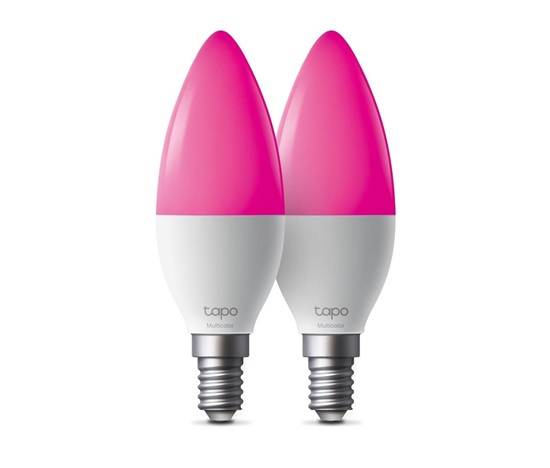TP-Link Tapo L430C(2-pack) chytrá WiFi stmívatelná LED žárovka (barevná,2500K-6500K,470lm,2,4GHz,E14)