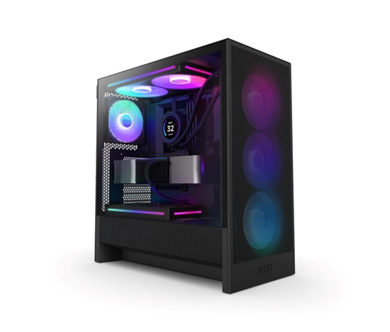NZXT skříň H5 Flow RGB edition / 1x360 mm RGB core fan / 1x120mm / USB 3.0 / USB-C 3.1 / průhledná bočnice / mesh /černá