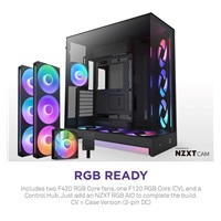 NZXT skříň H9 Flow ARGB+ dvoukomorová ATX / 6xRGB 140 mm / 1x 120mm fan / prosklená / controller / černá